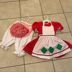Toddler handmade strawberry shortcake costume